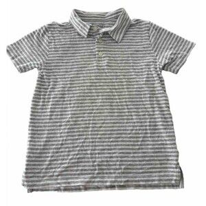 Crewcuts Short Sleeve Striped Polo Shirt Boys Size 8 Gray 100% Soft cotton